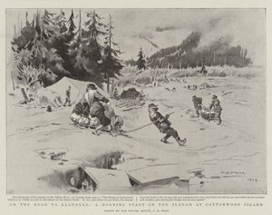 Sur la route de Klondyke, un départ matinal sur le marécage à Cottonwood Island - Charles Edwin Fripp